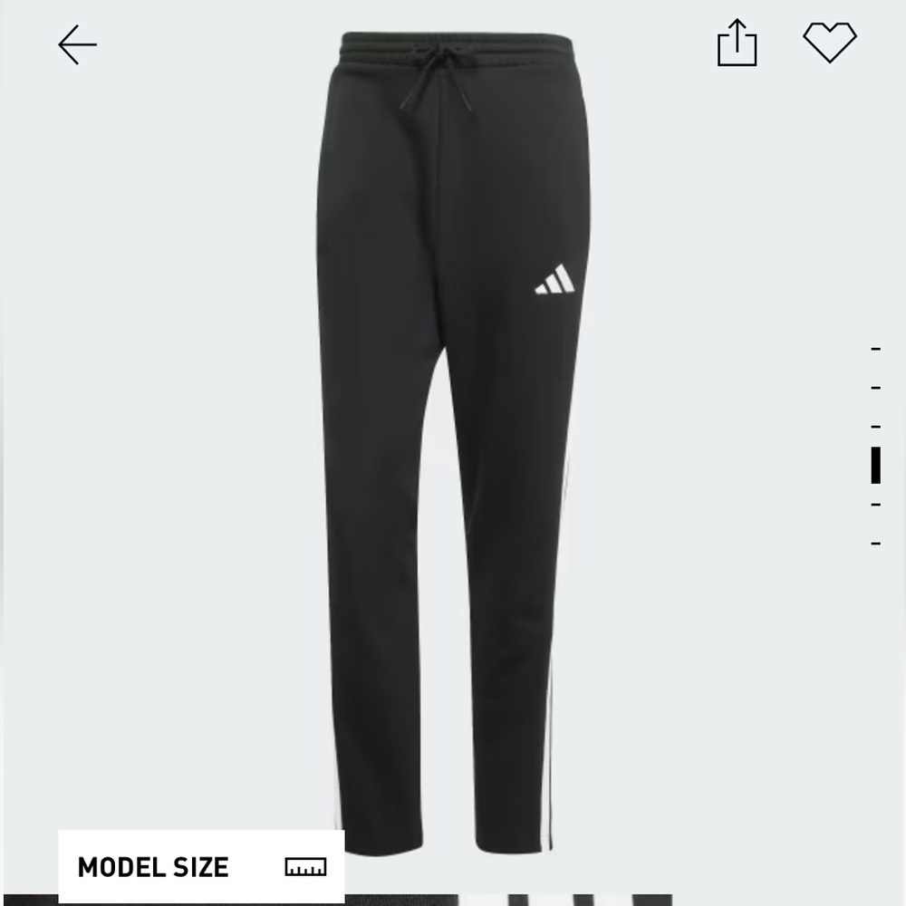 Adidas Black 3-Stripes open hem sweatpants - Picture 2 of 7